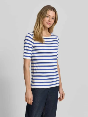 t-shirt z mieszanka wiskozy z dekoltem w łódkę Betty Barclay Królewski niebieski