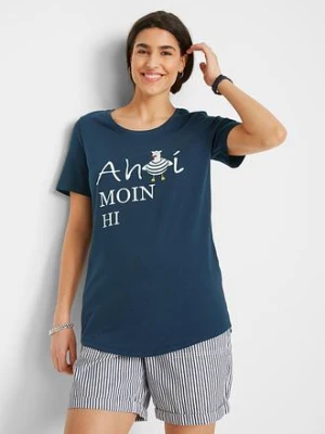 Zdjęcie produktu T-shirt z mieszanki bawełny BonPrix niebieski