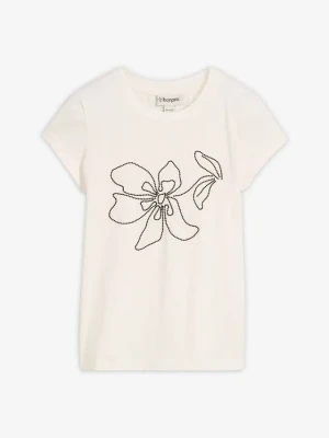 T-shirt z mieszanki bawełny BonPrix biały