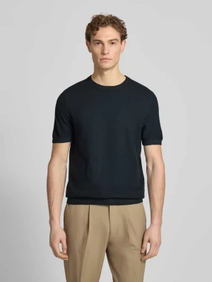 T-shirt z mieszanki bawełny i lnu Profuomo