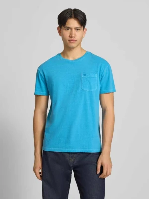 T-shirt z mieszanki bawełny i lnu z brustaszą Superdry