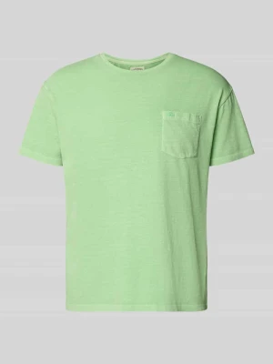 T-shirt z mieszanki bawełny i lnu z brustaszą Superdry