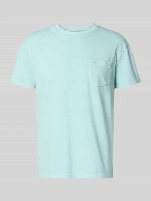 T-shirt z mieszanki bawełny i lnu z brustaszą Superdry