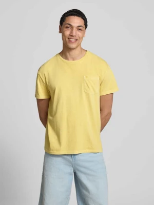 T-shirt z mieszanki bawełny i lnu z brustaszą Superdry