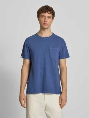 T-shirt z mieszanki bawełny i lnu z brustaszą Superdry