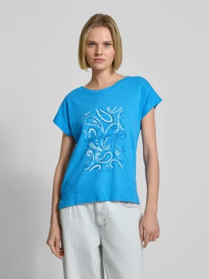 T-shirt z mieszanki bawełny i wiskozy z nadrukiem w artystycznym stylu s.Oliver RED LABEL
