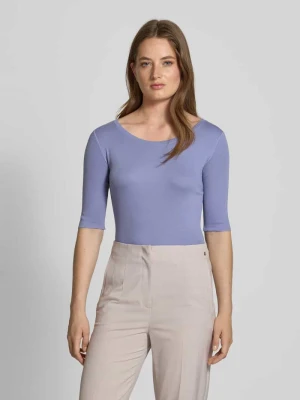 T-shirt z mieszanki bawełny z aplikacją z logo Marc Cain