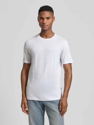 t-shirt z mieszanki lnu i elastanu z okrągłym dekoltem OLYMP Level Five