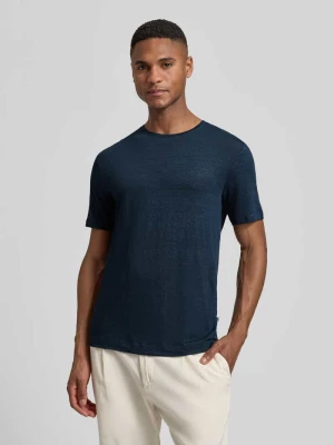 t-shirt z mieszanki lnu i elastanu z okrągłym dekoltem OLYMP Level Five