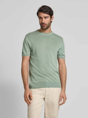 T-shirt z mieszanki lnu i wiskozy model ‘Jiovanni’ Boss