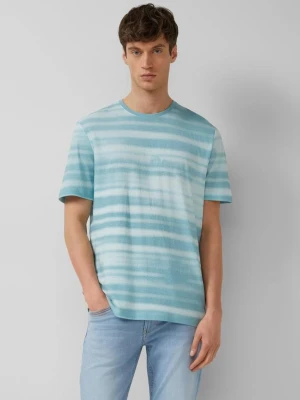 T-shirt z mieszanki lnu z nadrukiem na całej powierzchni s.Oliver turkusowy