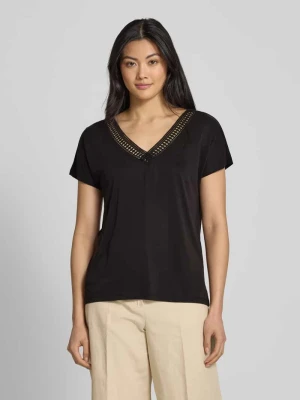 T-shirt z mieszanki modalu z dekoltem w serek Christian Berg Woman