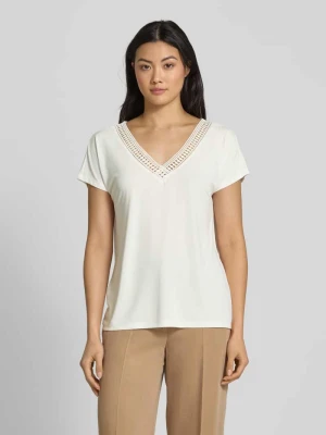 T-shirt z mieszanki modalu z dekoltem w serek Christian Berg Woman