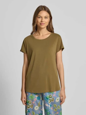 T-shirt z mieszanki modalu z okrągłym dekoltem Christian Berg Khaki