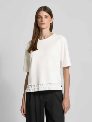 T-shirt z mieszanki modalu z wiązanymi detalami Marc Cain