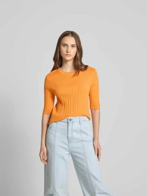 T-shirt z mieszanki wełny i jedwabiu Closed Pomarańczowy