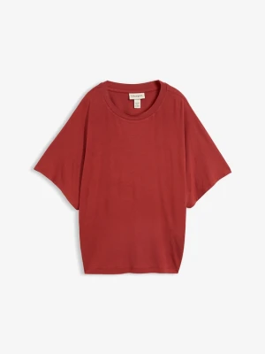 T-shirt z mieszanki wiskozy BonPrix czerwony