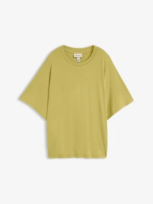 T-shirt z mieszanki wiskozy BonPrix zielony
