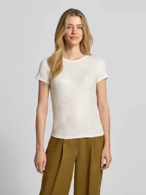 t-shirt z mieszanki wiskozy i elastanu we wzorze na całej powierzchni MORE & MORE