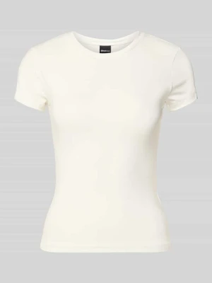T-shirt z mieszanki wiskozy i elastanu z okrągłym dekoltem Gina Tricot