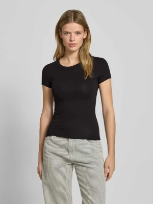 T-shirt z mieszanki wiskozy i elastanu z okrągłym dekoltem Gina Tricot