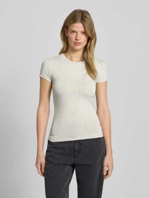 T-shirt z mieszanki wiskozy i elastanu z okrągłym dekoltem Gina Tricot