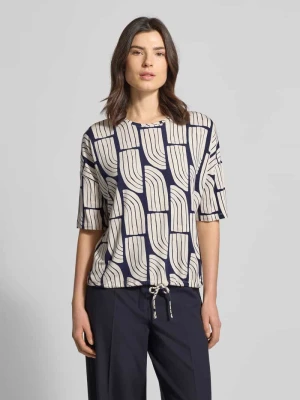 T-shirt z mieszanki wiskozy i elastanu ze wzorem na całej powierzchni Christian Berg Woman