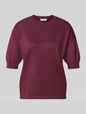 T-shirt z mieszanki wiskozy o kroju relaxed fit B.Young Bordowy