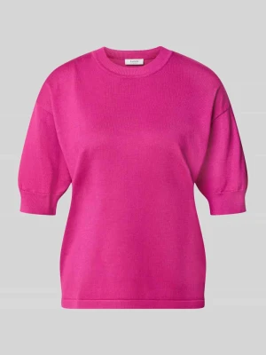 T-shirt z mieszanki wiskozy o kroju relaxed fit B.Young Fuksjowy