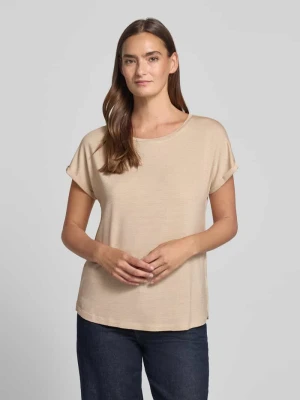 T-shirt z mieszanki wiskozy o kroju relaxed fit Christian Berg Ziemisty brązowy