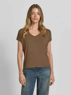 T-shirt z mieszanki wiskozy o kroju relaxed fit s.Oliver Średniobrązowy
