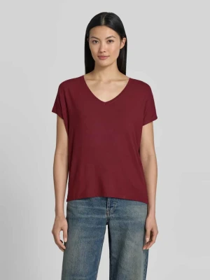 T-shirt z mieszanki wiskozy o kroju relaxed fit s.Oliver Bordowy
