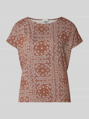 T-shirt z mieszanki wiskozy o kroju relaxed fit s.Oliver Średniobrązowy