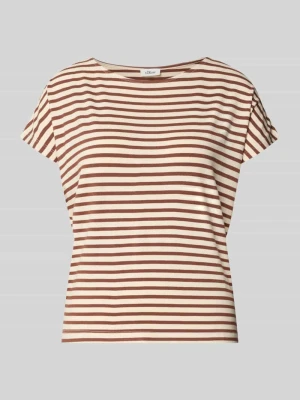 T-shirt z mieszanki wiskozy o kroju relaxed fit s.Oliver Średniobrązowy melanż