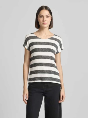 T-shirt z mieszanki wiskozy w kroju regular fit model 'WIDE STRIPE' Vero Moda