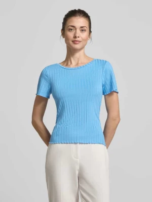 t-shirt z mieszanki wiskozy w prążkowaniu Rich & Royal