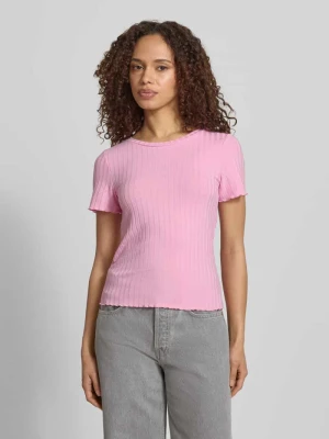 t-shirt z mieszanki wiskozy w prążkowaniu Rich & Royal