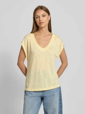 T-shirt z mieszanki wiskozy z dekoltem w serek Zero