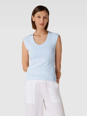 T-shirt z mieszanki wiskozy z efektem prążkowania model ‘Samola’ Opus
