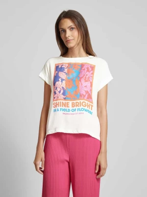 T-shirt z mieszanki wiskozy z nadrukiem z motywem milano italy