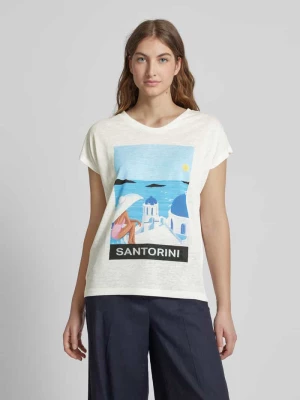 T-shirt z mieszanki wiskozy z nadrukiem z motywem milano italy