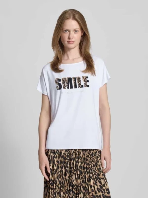 T-shirt z mieszanki wiskozy z nadrukiem z napisem Betty Barclay