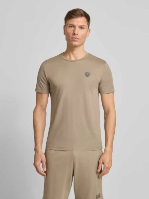 T-shirt z mieszanki wiskozy z naszywką z logo EA7 Emporio Armani