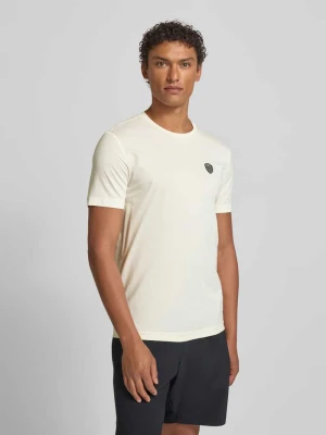 T-shirt z mieszanki wiskozy z naszywką z logo EA7 Emporio Armani