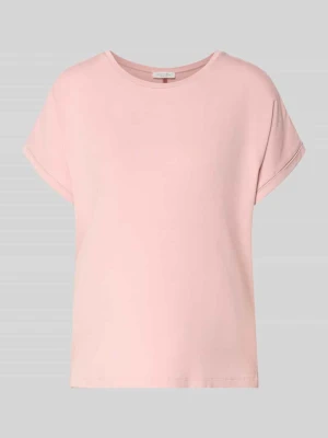 T-shirt z mieszanki wiskozy z okrągłym dekoltem Christian Berg Mocnoróżowy
