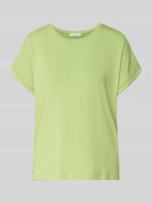 T-shirt z mieszanki wiskozy z okrągłym dekoltem Christian Berg Trawiasty zielony
