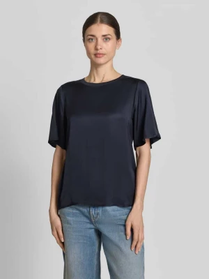 T-shirt z mieszanki wiskozy z okrągłym dekoltem comma