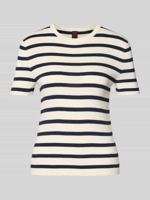 T-shirt z mieszanki wiskozy z okrągłym dekoltem Stefanel