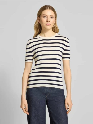 T-shirt z mieszanki wiskozy z okrągłym dekoltem Stefanel