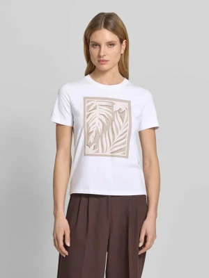 t-shirt z motywem i okrągłym dekoltem comma